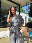 Rustic Nature Linen Blend Pocket Tee Washed Charcoal